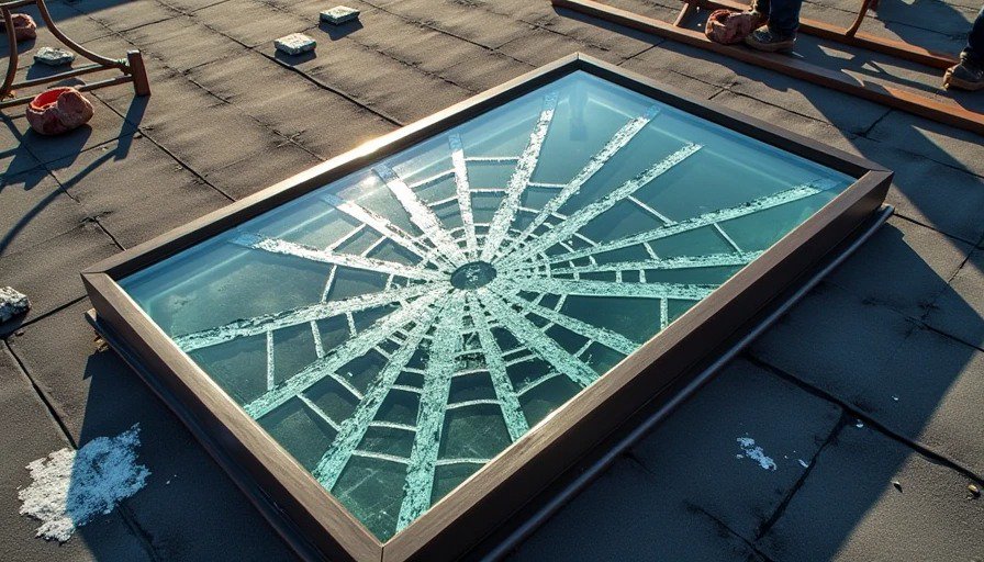 Skylight Damage from Roofing Job Cracked skylight panel caused by roofer impact