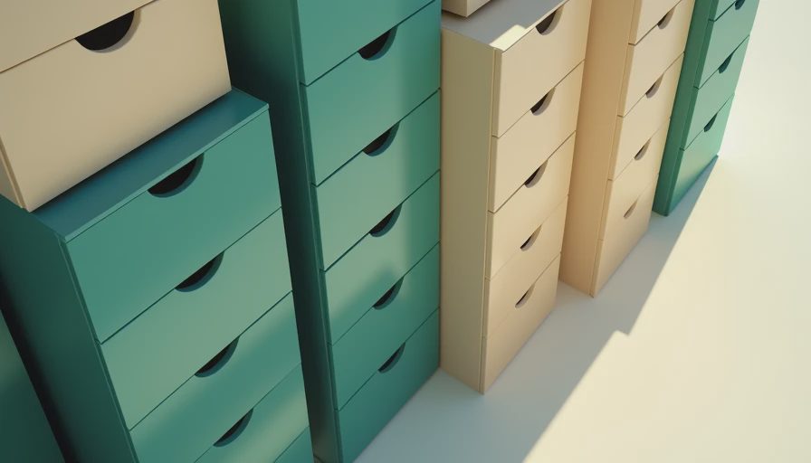 Illustration for stacked dressers