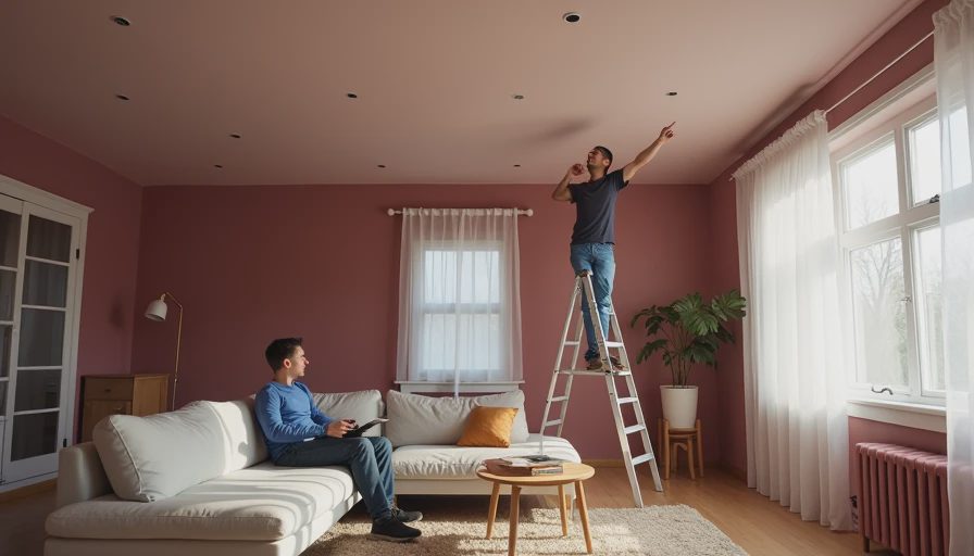 Visual context for pin holes in ceiling